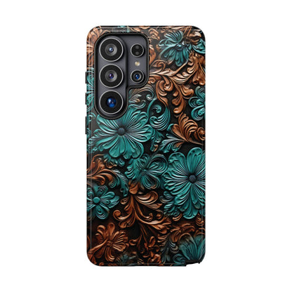 Faux Tooled Floral Tough Case