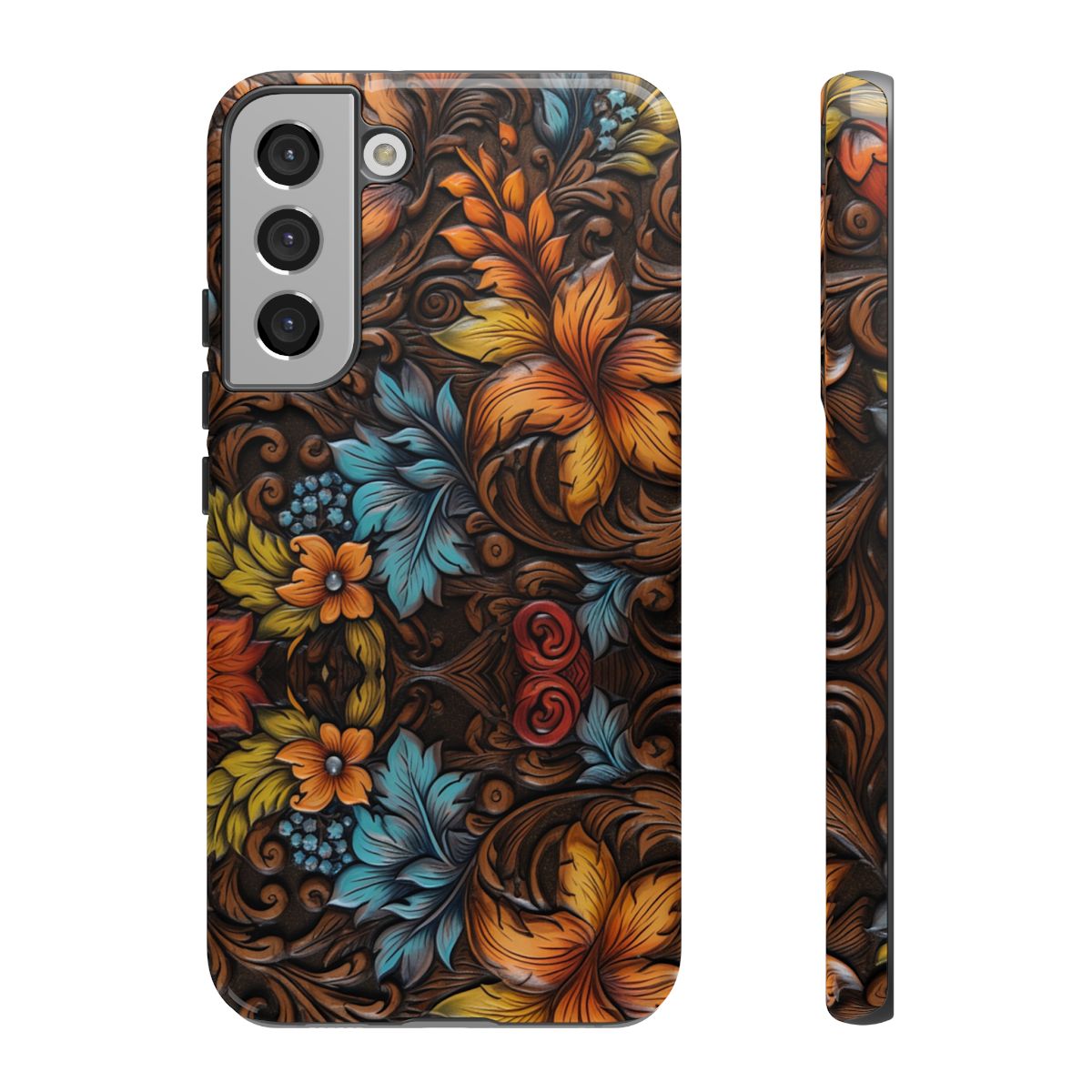 Floral Wood-Print Tough Case
