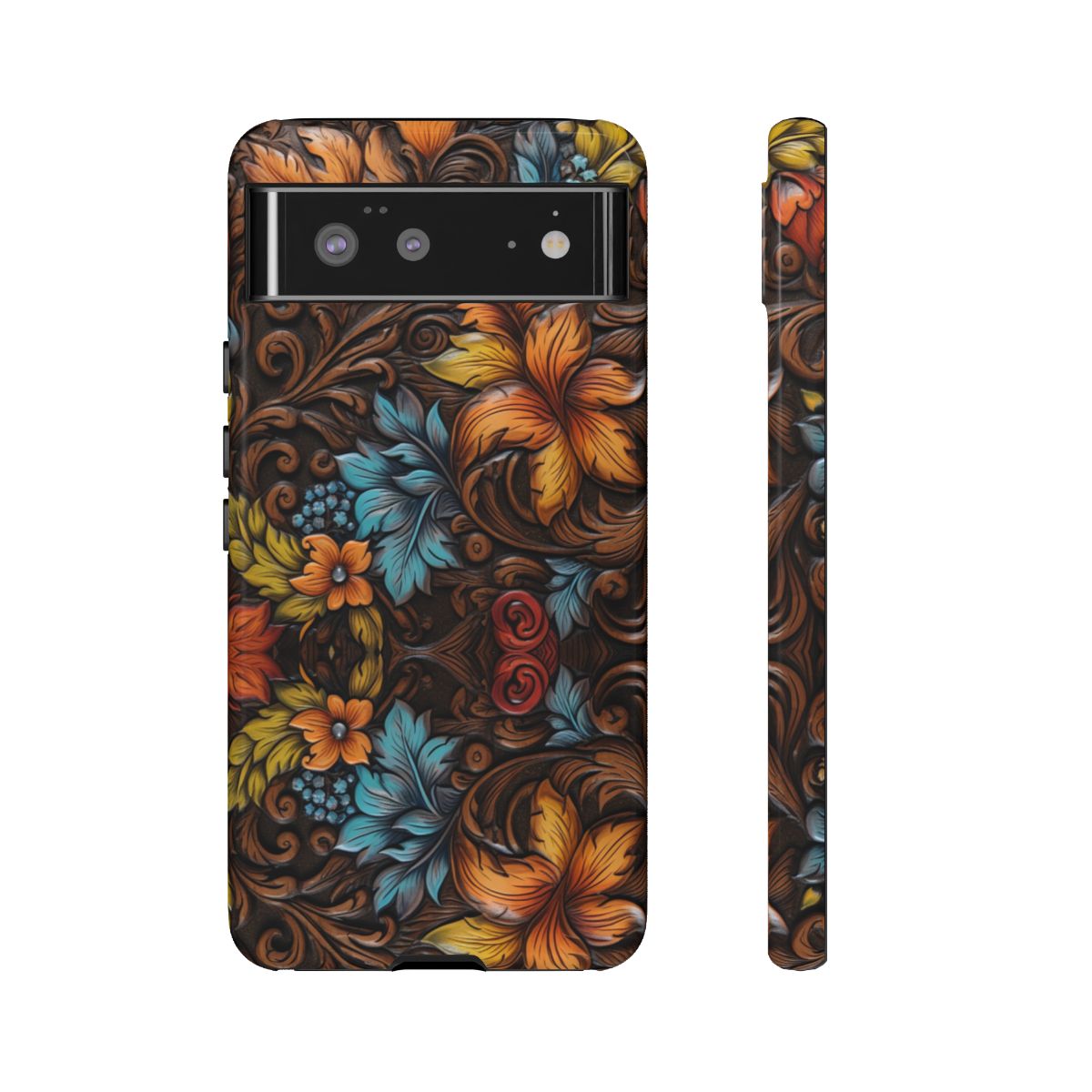 Floral Wood-Print Tough Case