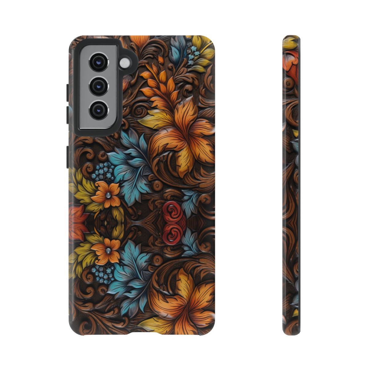 Floral Wood-Print Tough Case