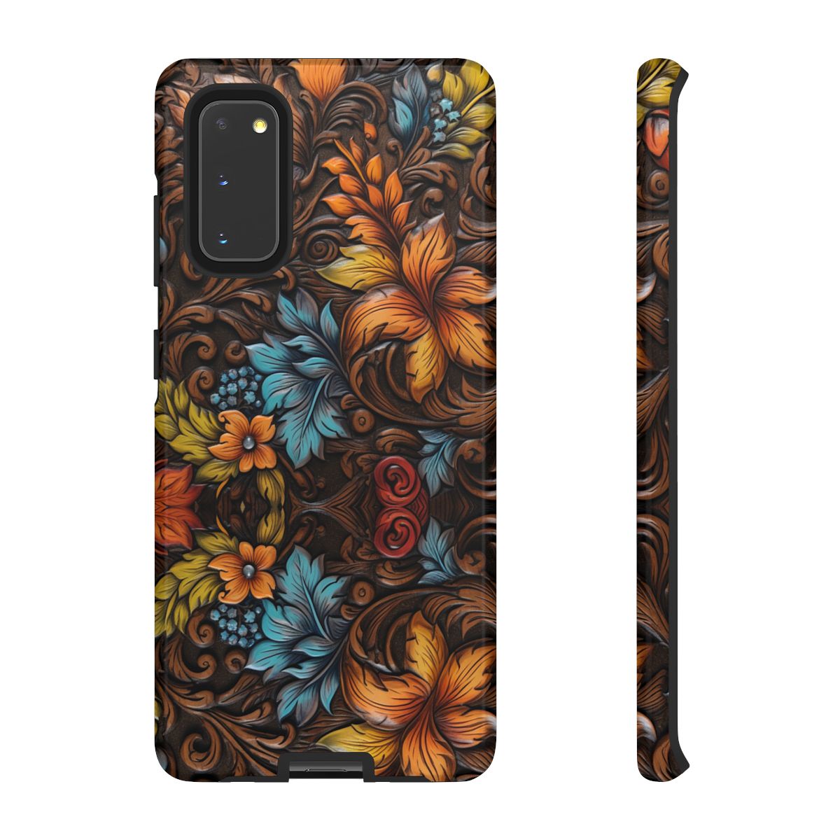Floral Wood-Print Tough Case