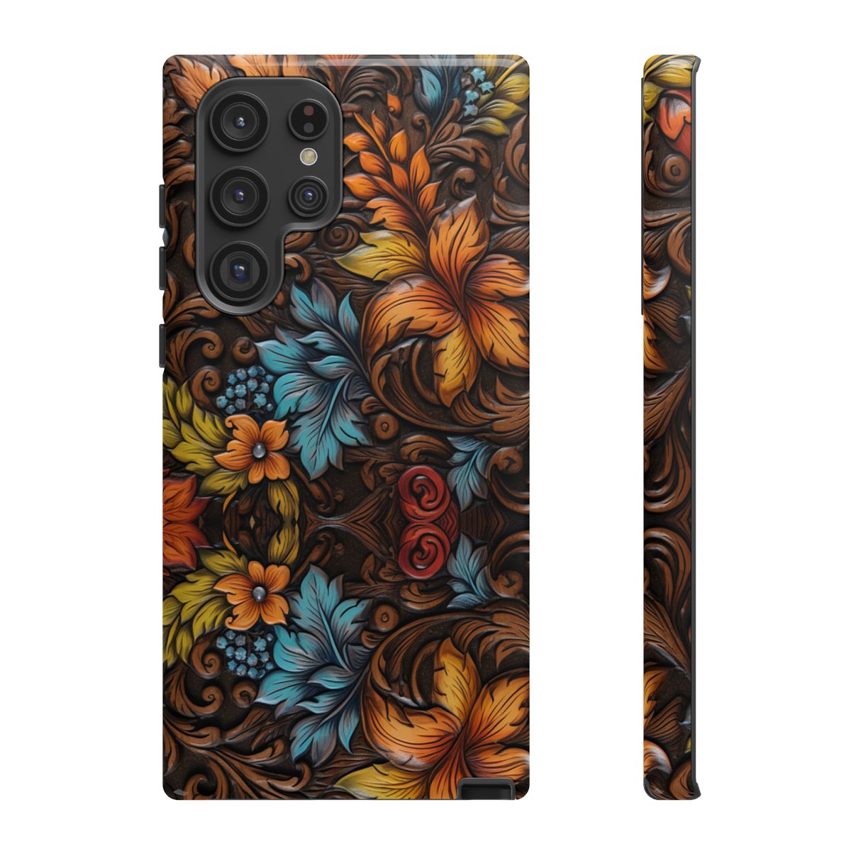 Floral Wood-Print Tough Case