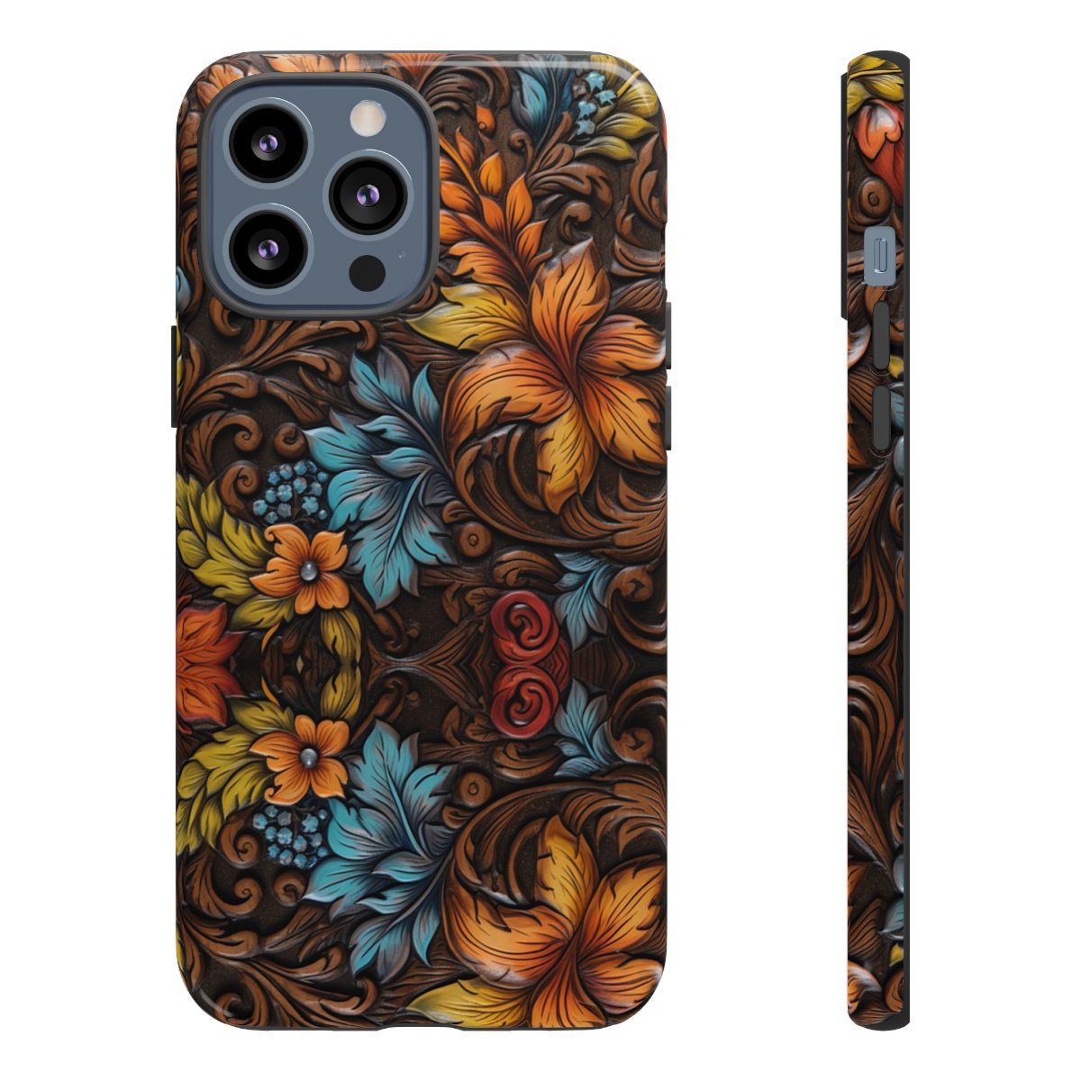Floral Wood-Print Tough Case