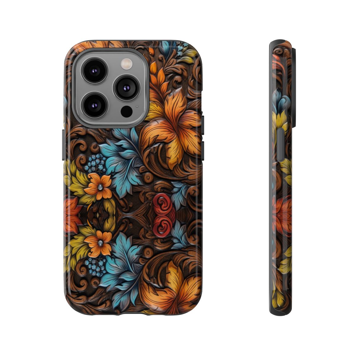 Floral Wood-Print Tough Case
