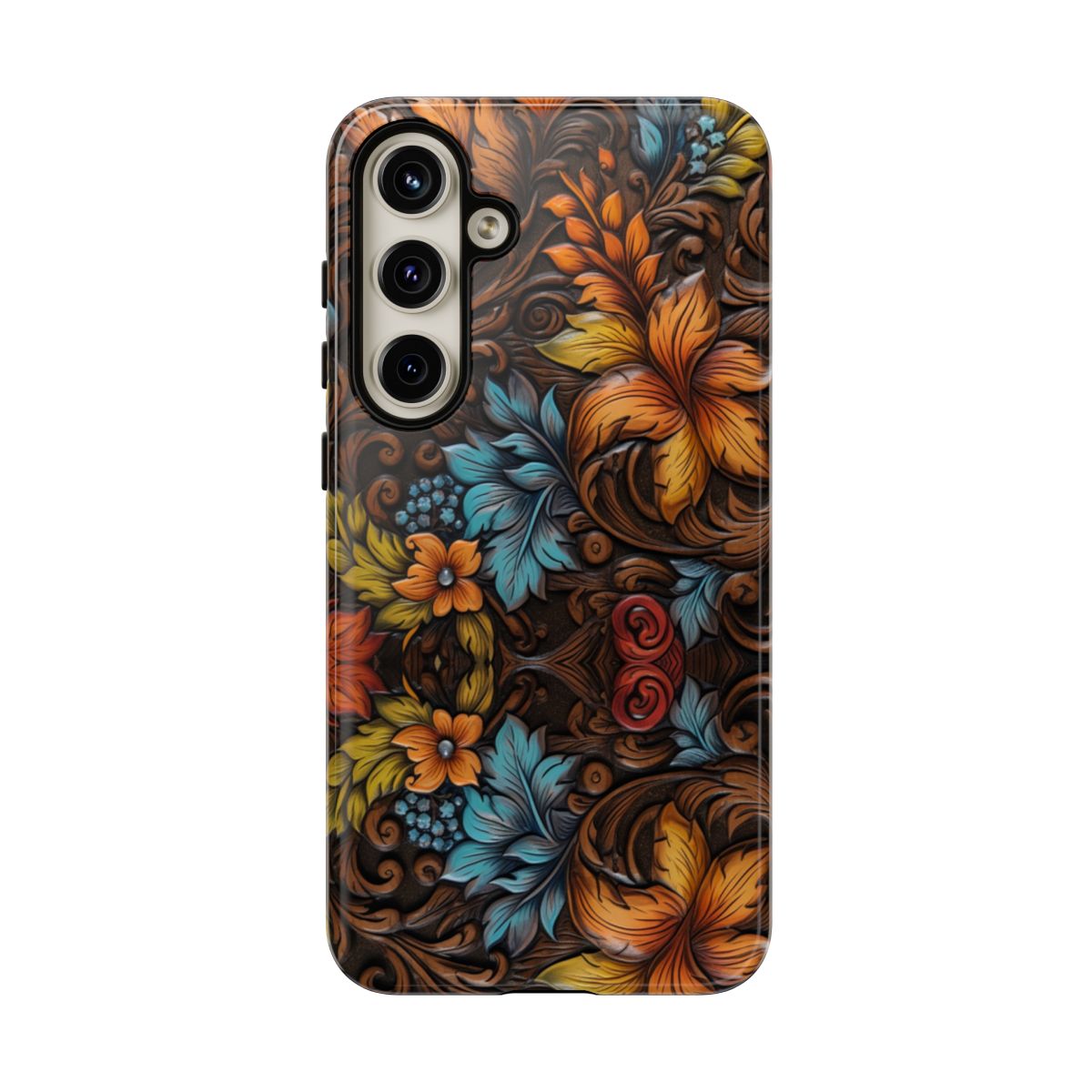 Floral Wood-Print Tough Case