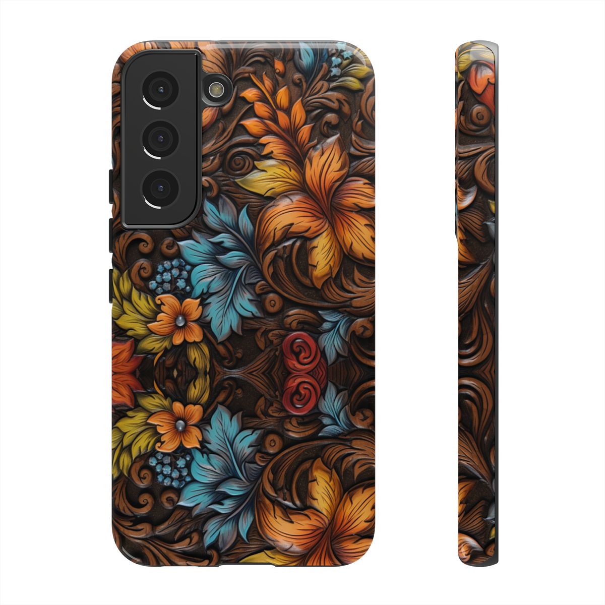 Floral Wood-Print Tough Case