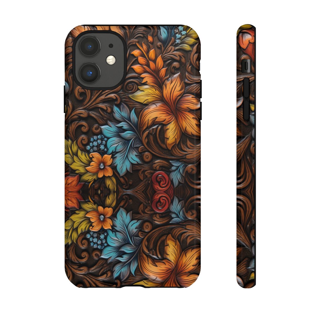 Floral Wood-Print Tough Case