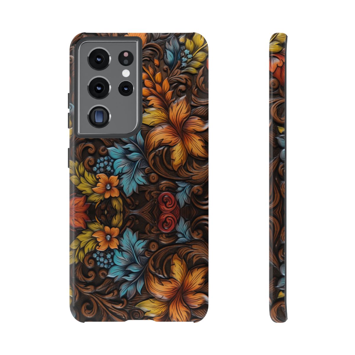 Floral Wood-Print Tough Case