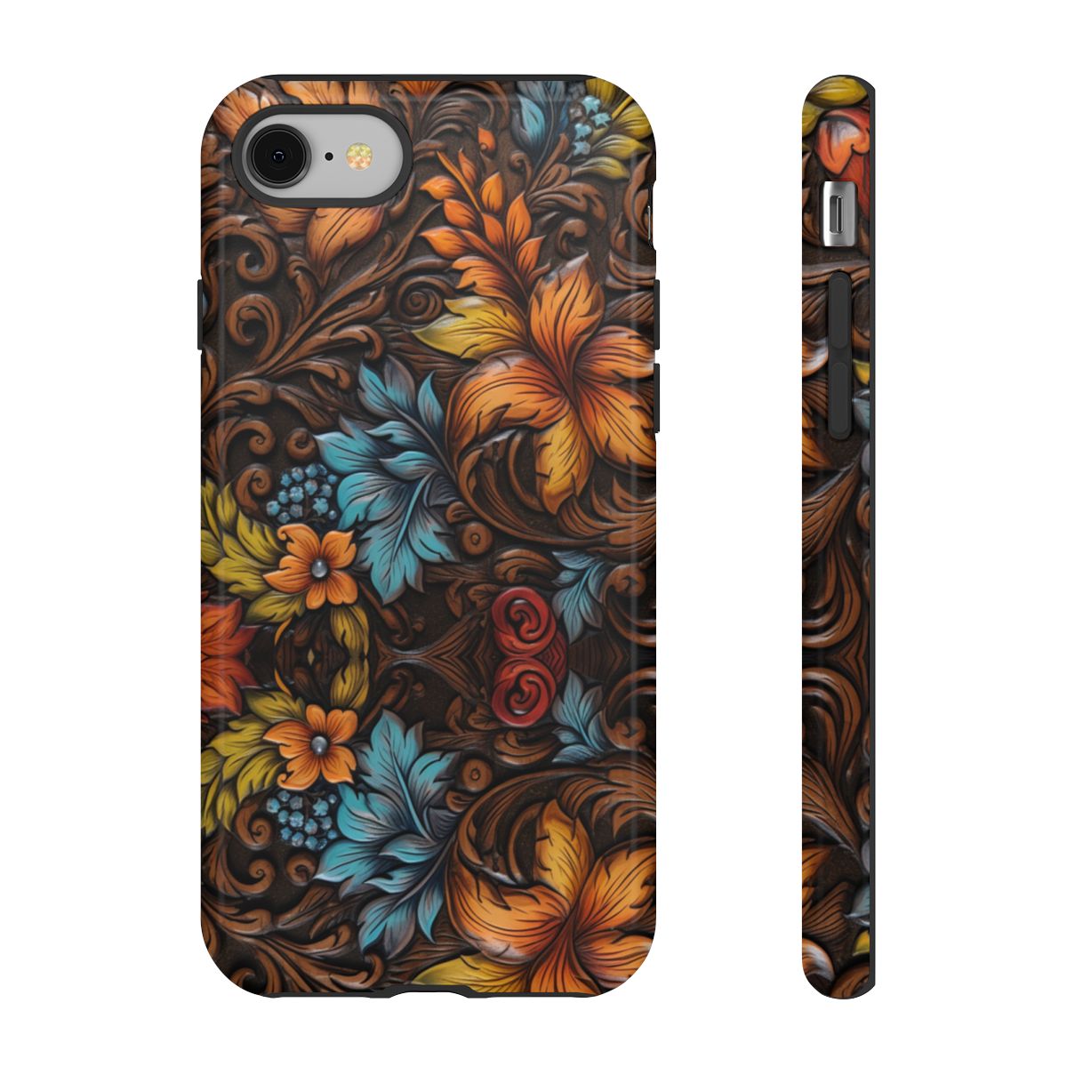 Floral Wood-Print Tough Case