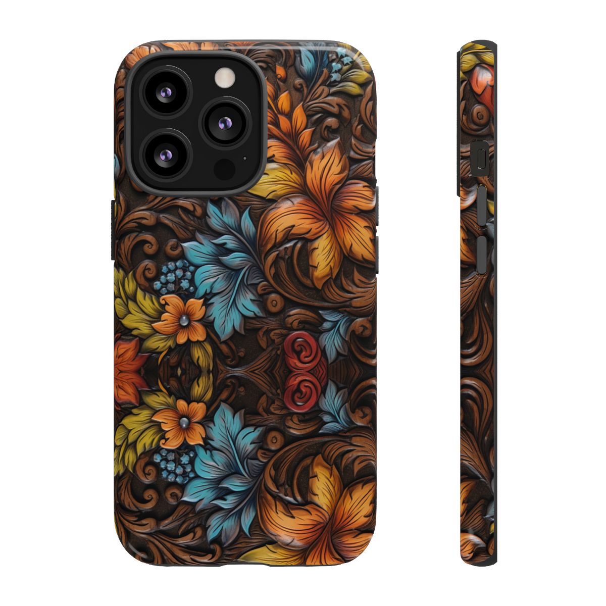 Floral Wood-Print Tough Case