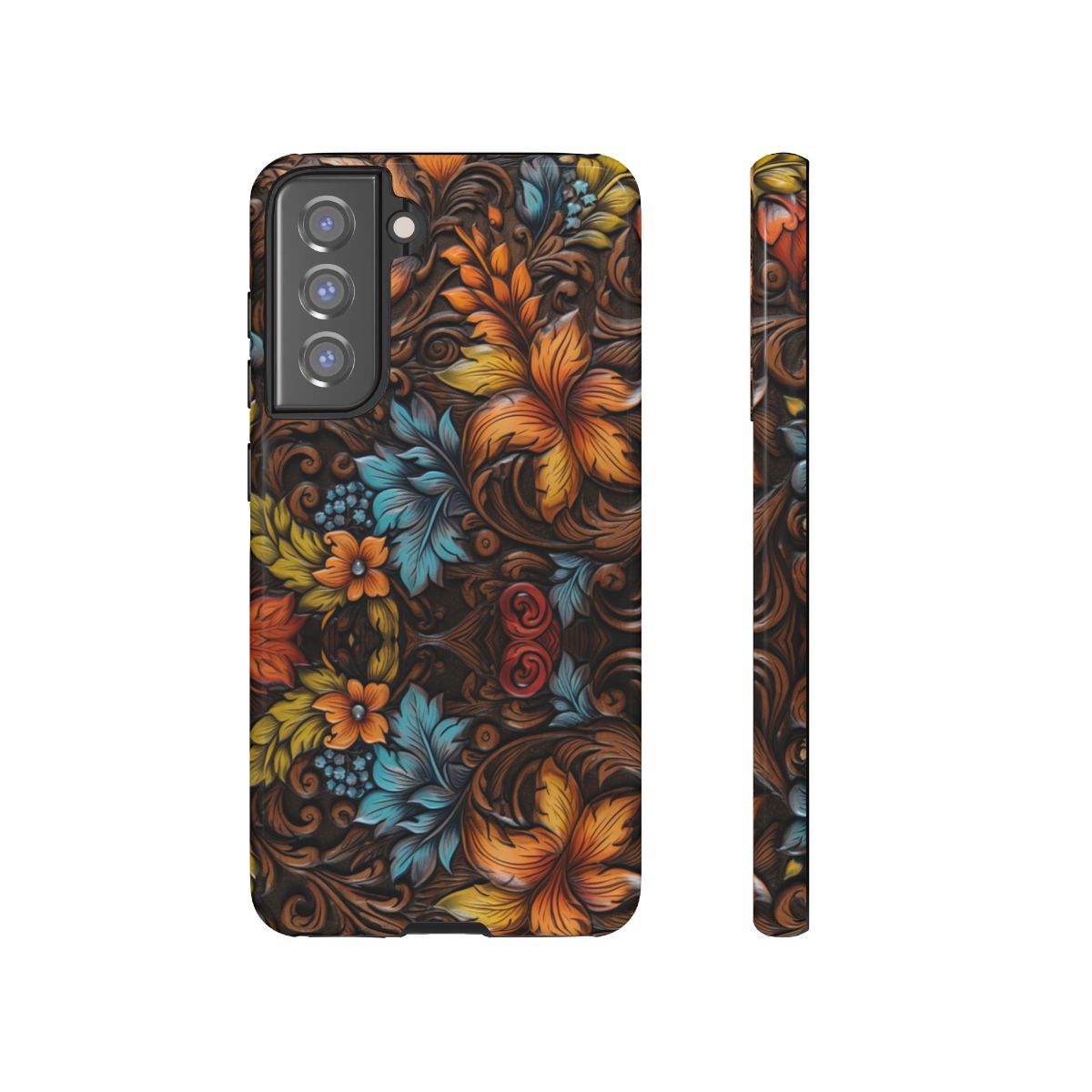 Floral Wood-Print Tough Case
