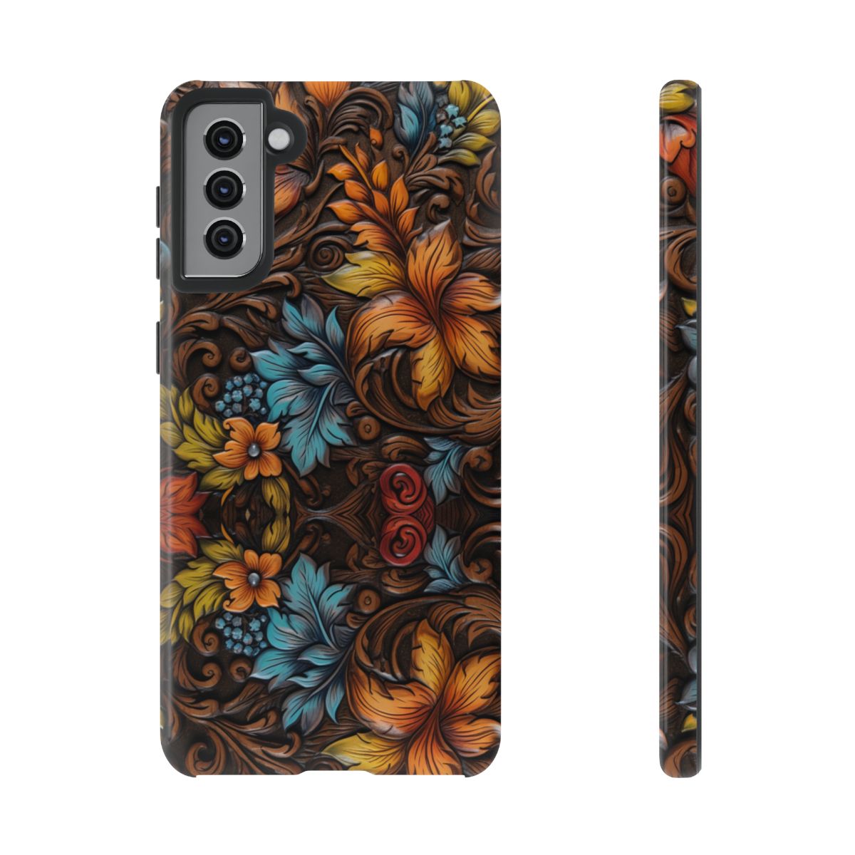 Floral Wood-Print Tough Case