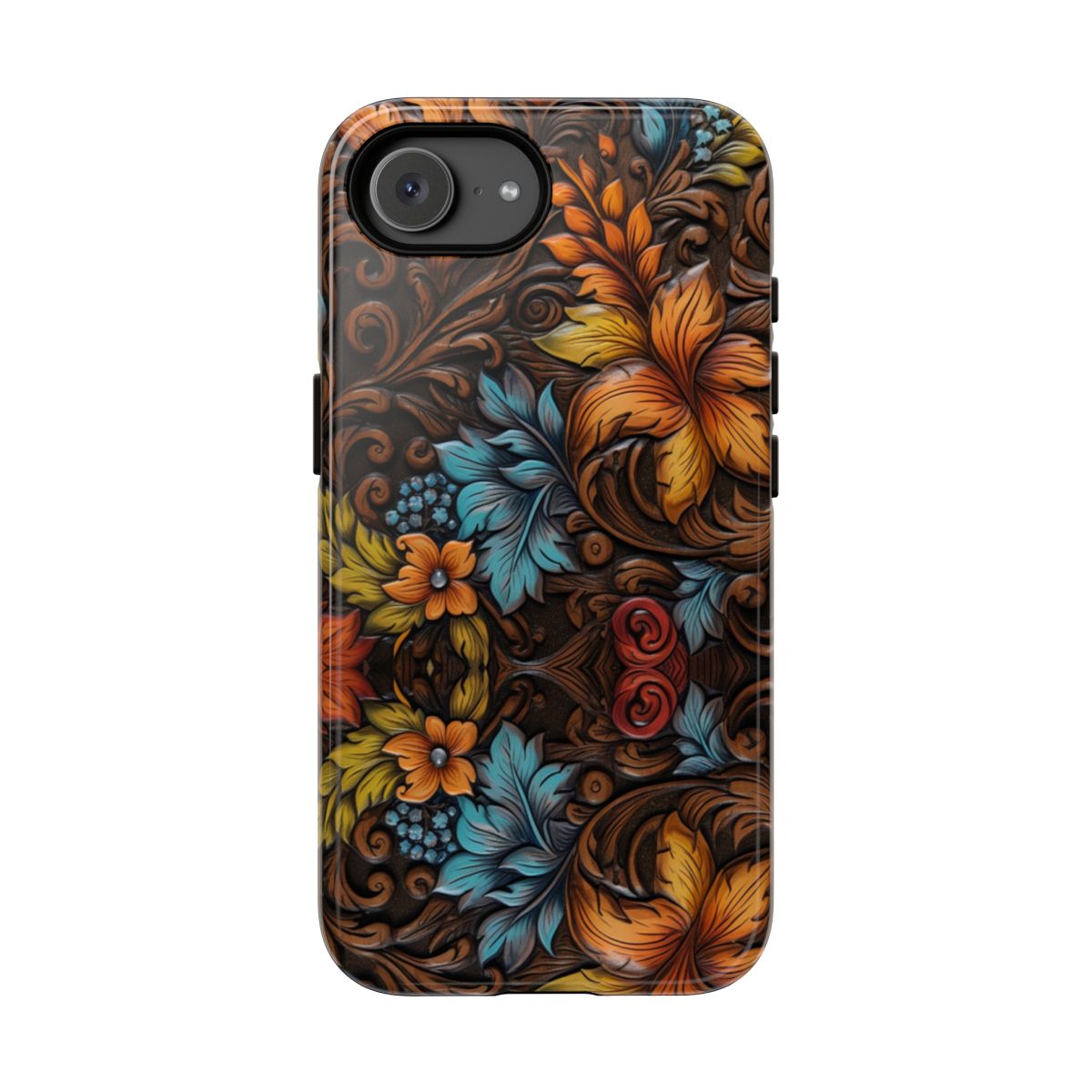Floral Wood-Print Tough Case - iPhone 16e