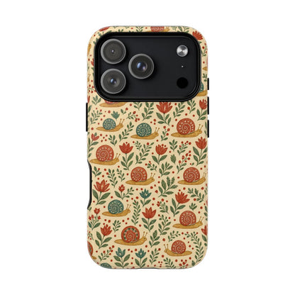 Folk Snail Blooms Magnetic Case - iPhone 18 Pro