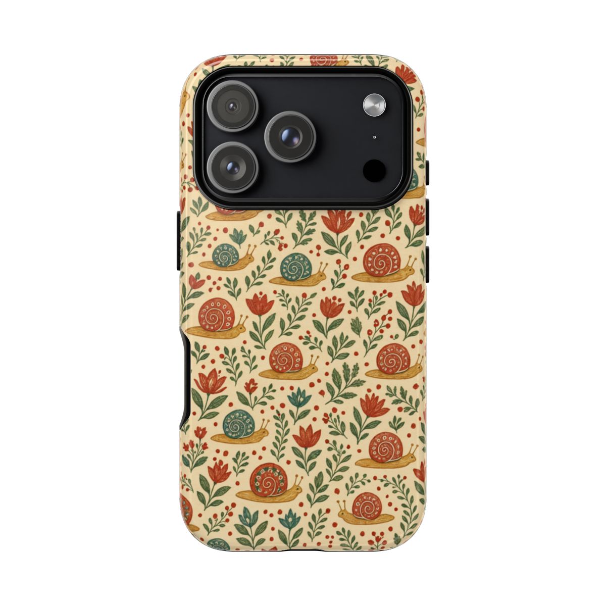 Folk Snail Blooms Tough Case - iPhone 18 Pro