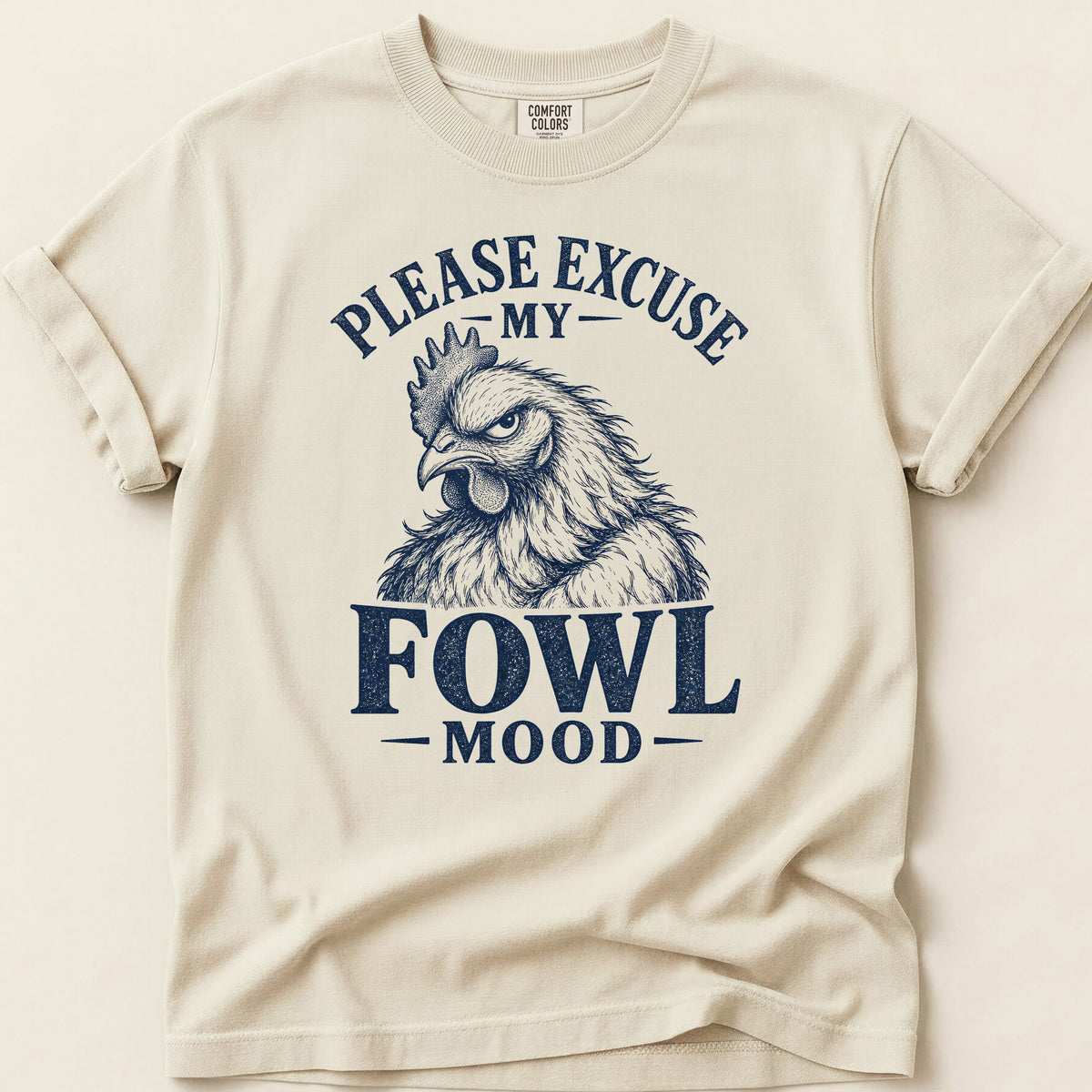 Fowl Mood T-shirt on Ivory