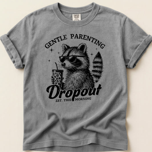 Gentle Parenting Dropout T-shirt on Grey