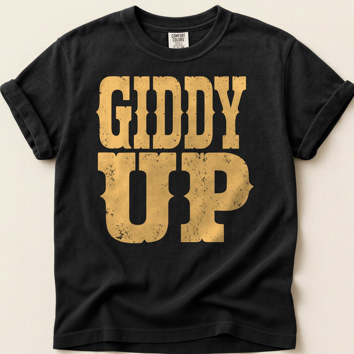 Giddy Up T-shirt on Black