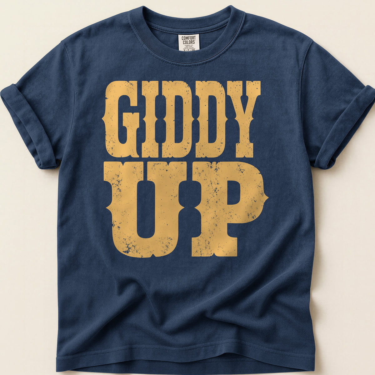 Giddy Up T-shirt on Navy