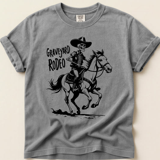 Graveyard Rodeo T-shirt on Grey