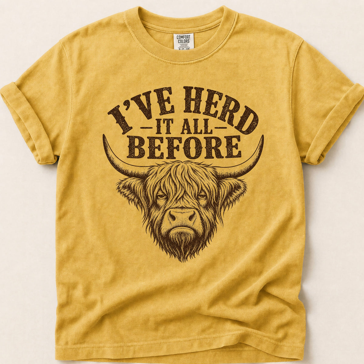 Herd It All T-shirt on Mustard