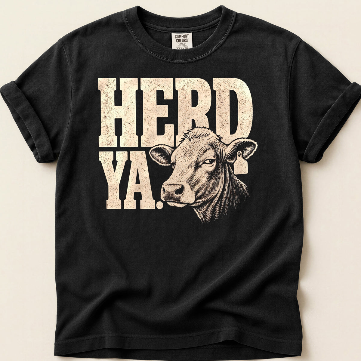 Herd Ya Red T-shirt on Black