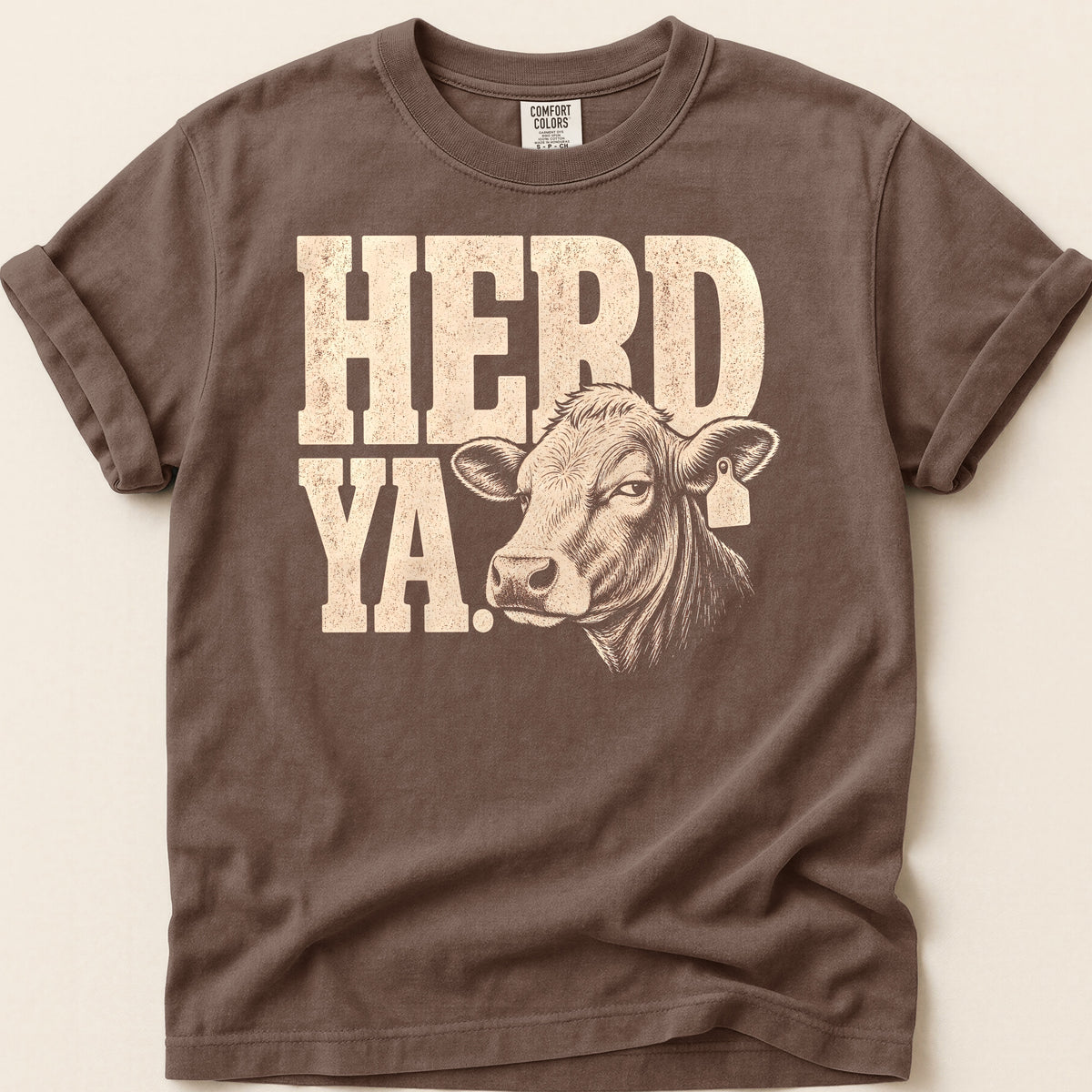 Herd Ya Red T-shirt on Espresso