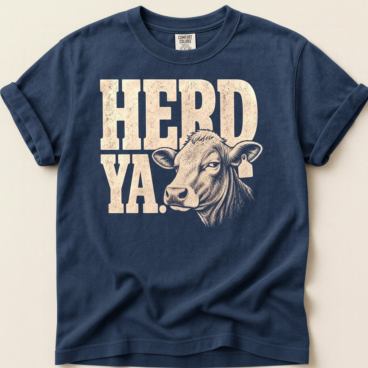 Herd Ya Red T-shirt on Navy