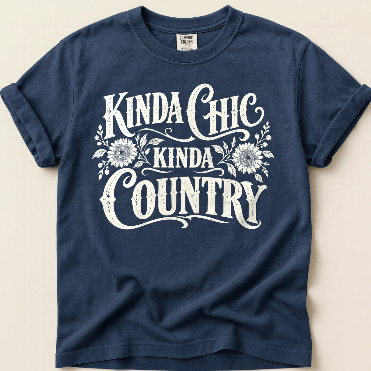 Kinda Chic, Kinda Country T-shirt on Navy
