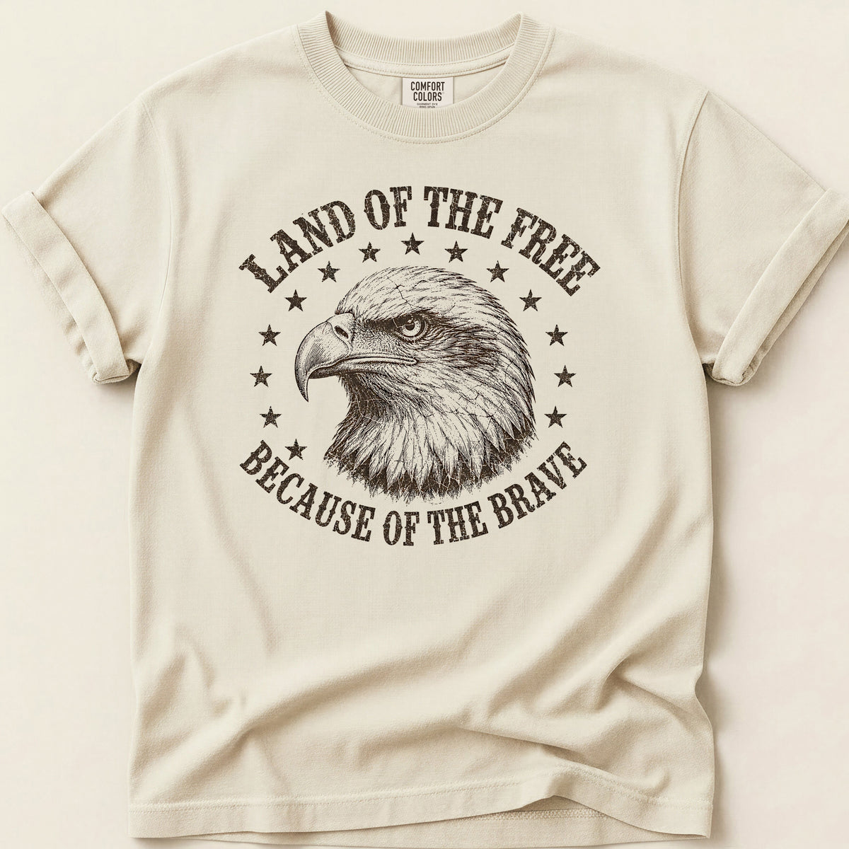 Land Of The Free T-shirt on Ivory
