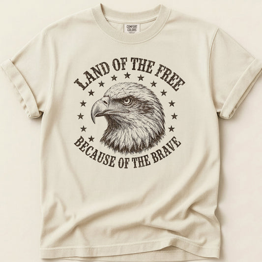 Land Of The Free T-shirt on Ivory