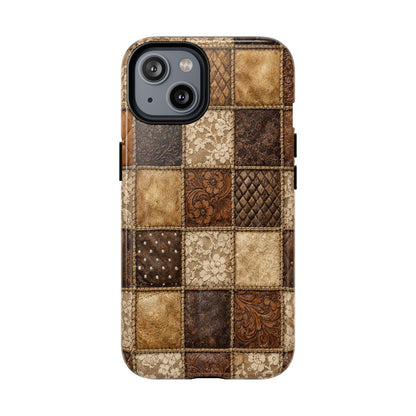 Leather Lace Patchwork Magnetic Case