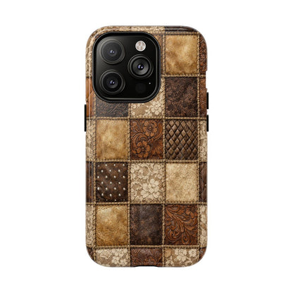 Leather Lace Patchwork Magnetic Case