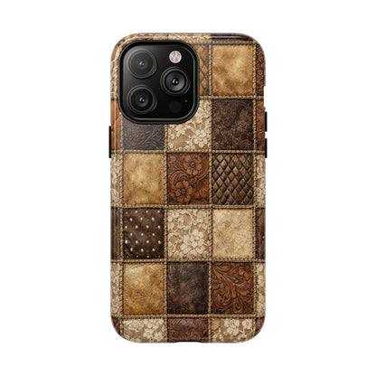 Leather Lace Patchwork Magnetic Case