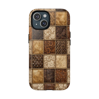 Leather Lace Patchwork Magnetic Case