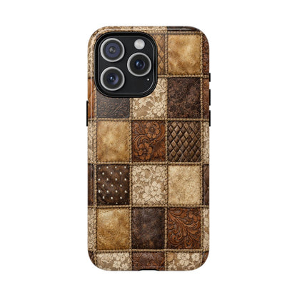 Leather Lace Patchwork Magnetic Case