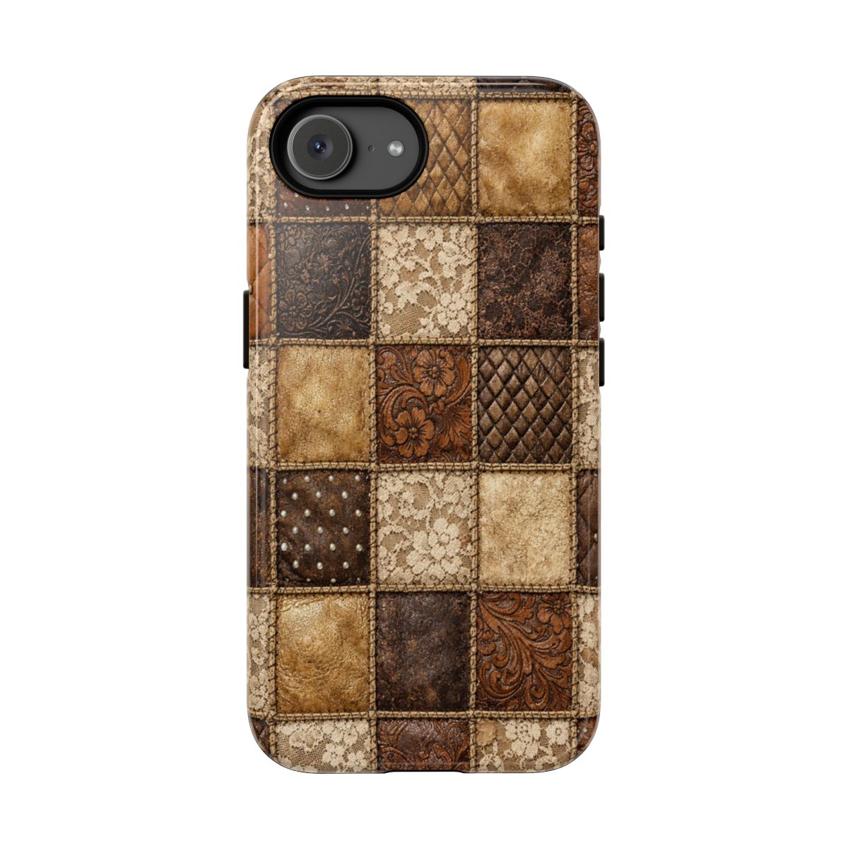 Leather Lace Patchwork Tough Case - iPhone 16e