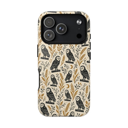 Linocut Barn Owls Magnetic Case - iPhone 18 Pro