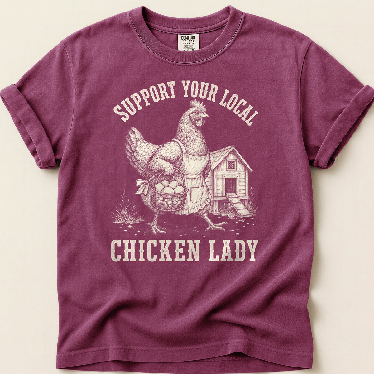 Local Chicken Lady T-shirt on Berry