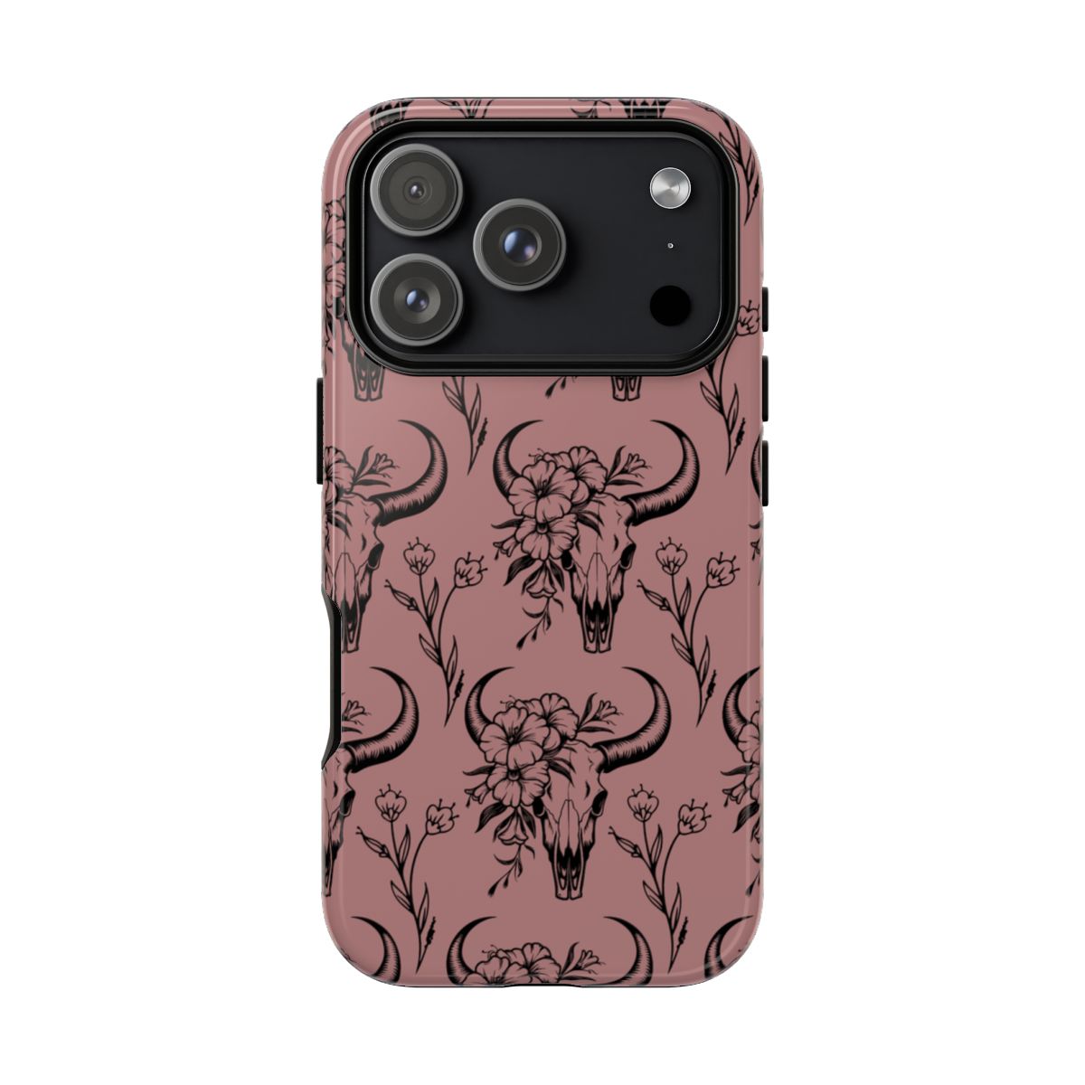 Mauve Floral Skull Tough Case - iPhone 18 Pro