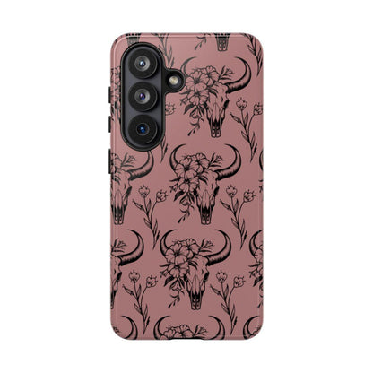 Mauve Floral Skull Tough Case