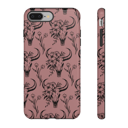 Mauve Floral Skull Tough Case