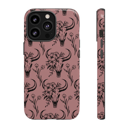 Mauve Floral Skull Tough Case
