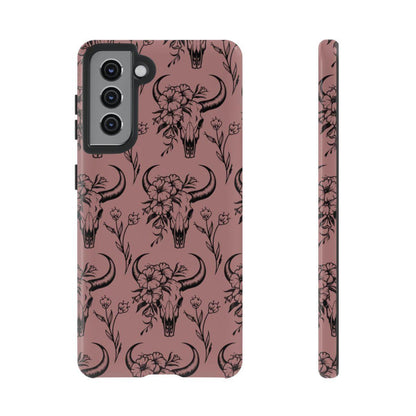 Mauve Floral Skull Tough Case