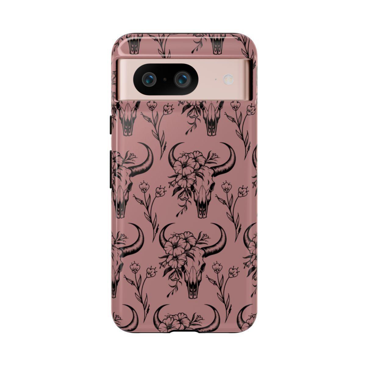 Mauve Floral Skull Tough Case