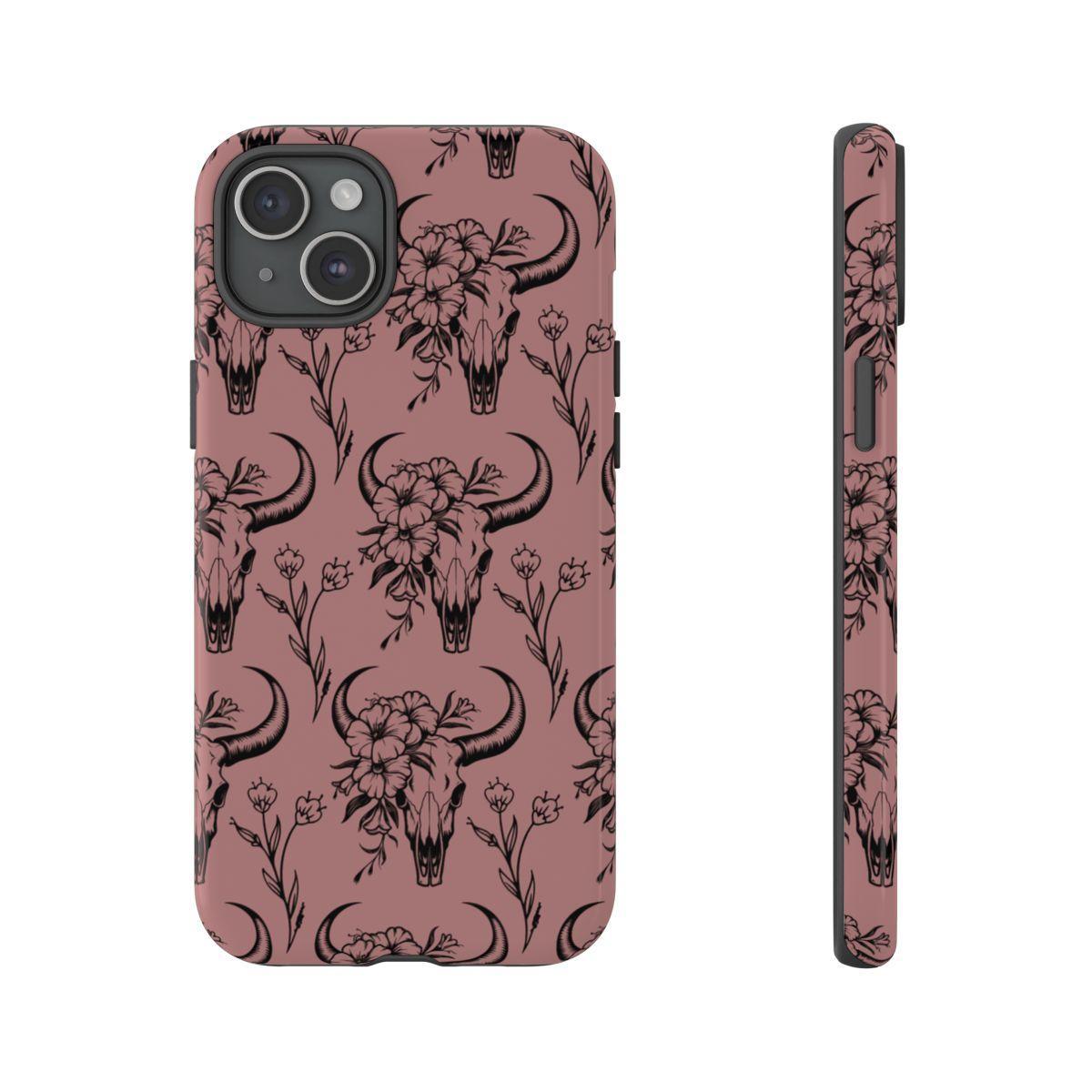 Mauve Floral Skull Tough Case