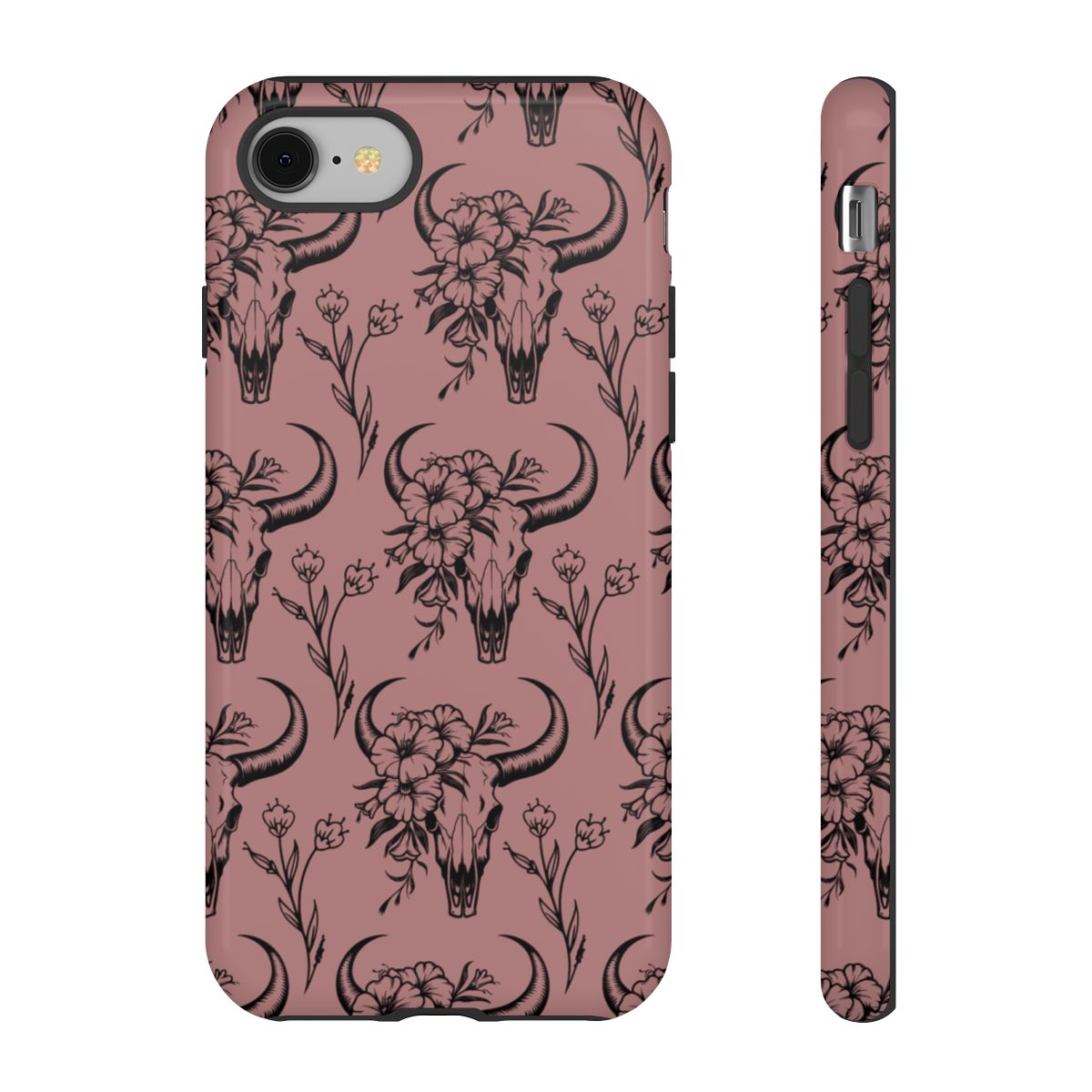Mauve Floral Skull Tough Case