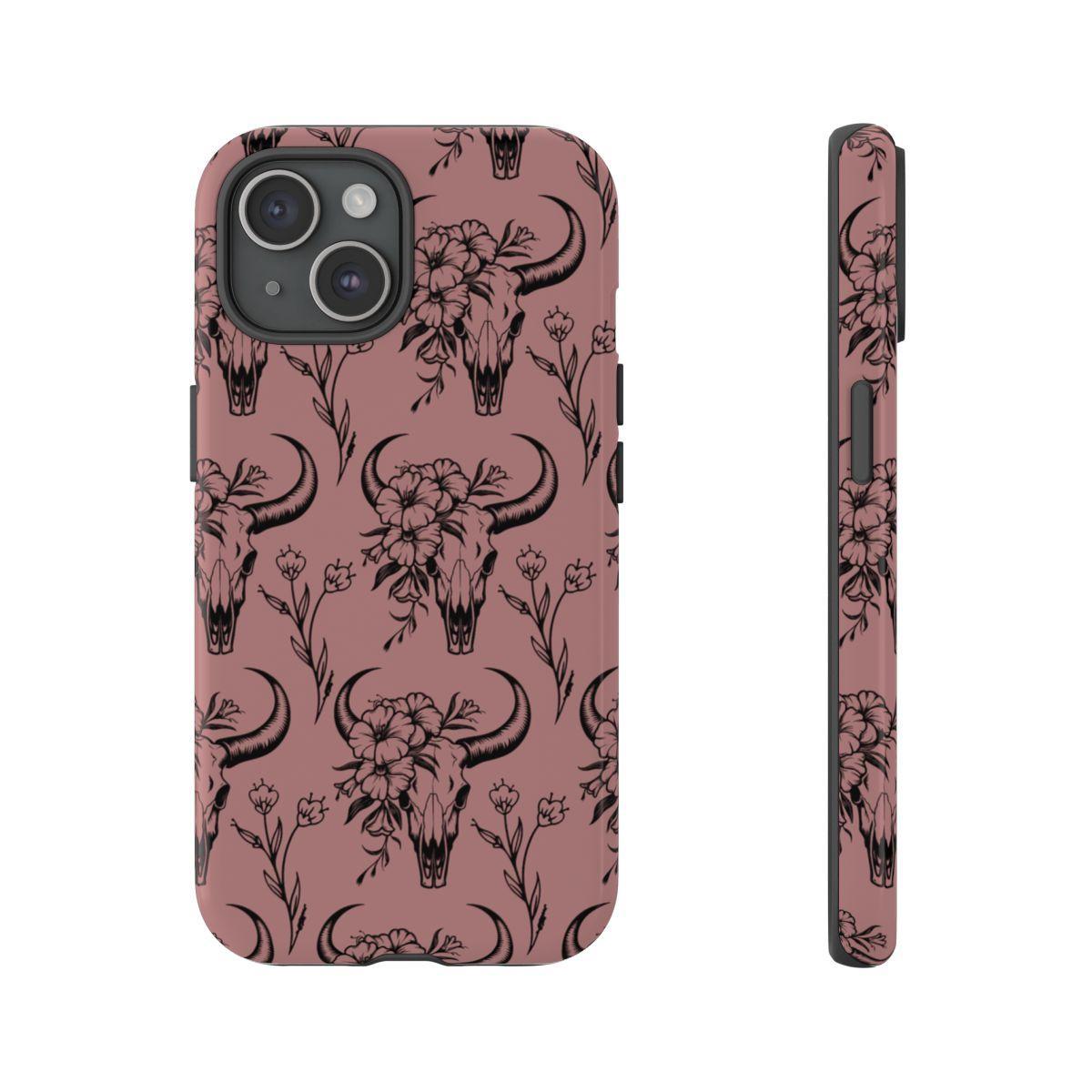 Mauve Floral Skull Tough Case