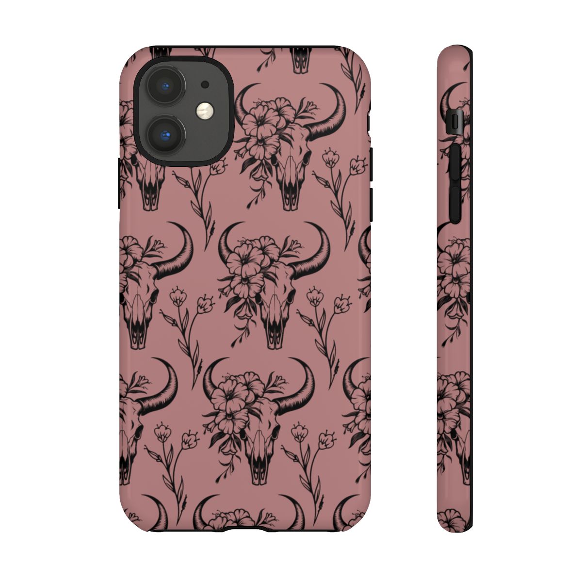 Mauve Floral Skull Tough Case
