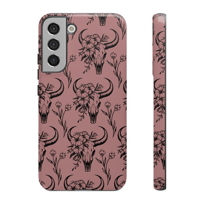 Mauve Floral Skull Tough Case